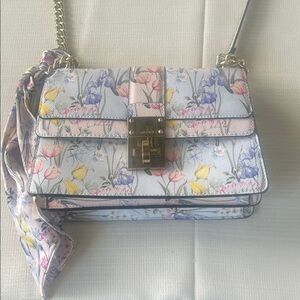 Aldo Floral Women's Bag with Chain Strap and fabric tie